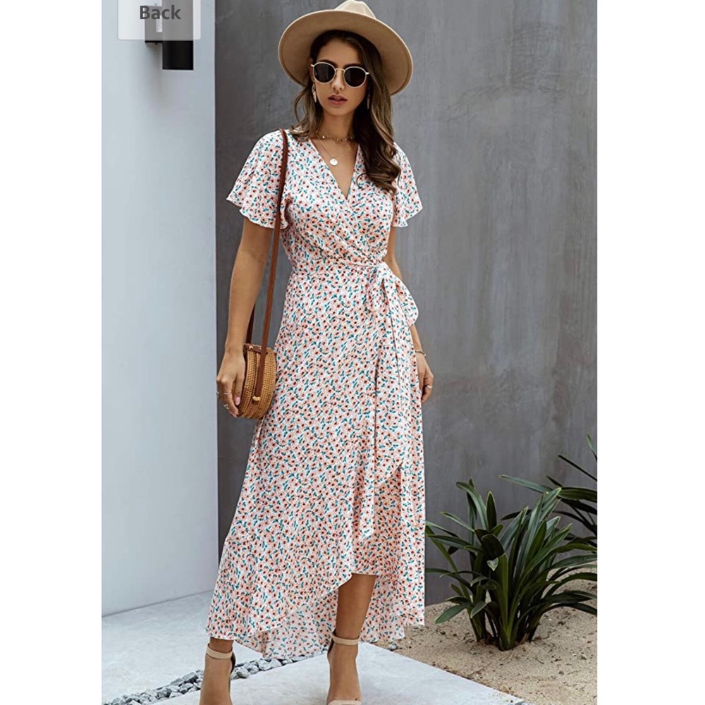 Split Flowy Wrap Maxi Dress